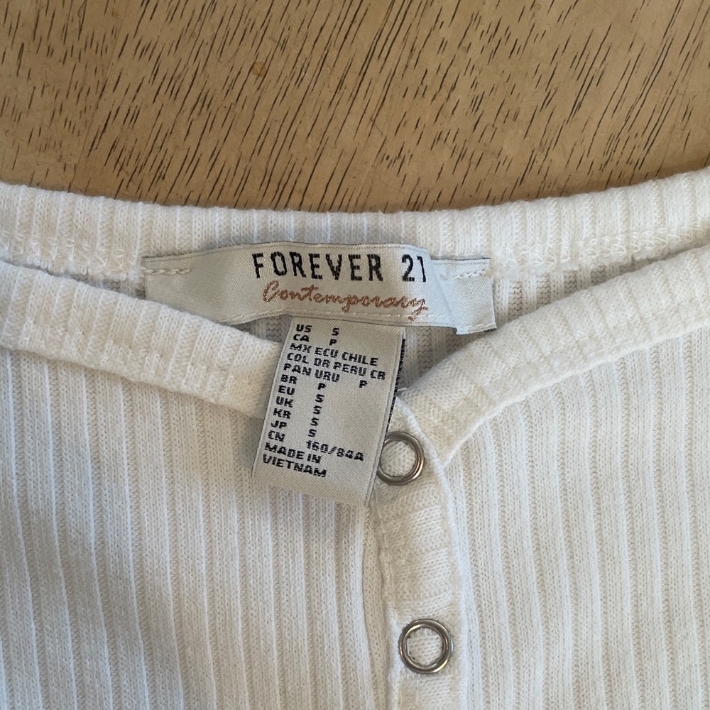 Forever 21 white Off-Shoulder Ribbed Top - Picture 3 of 4